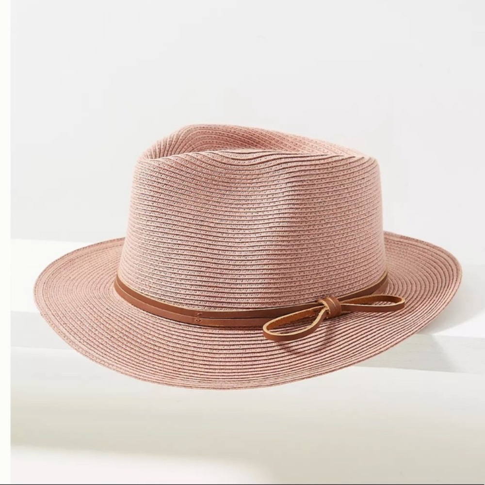 Anthropologie pink fedora hat
